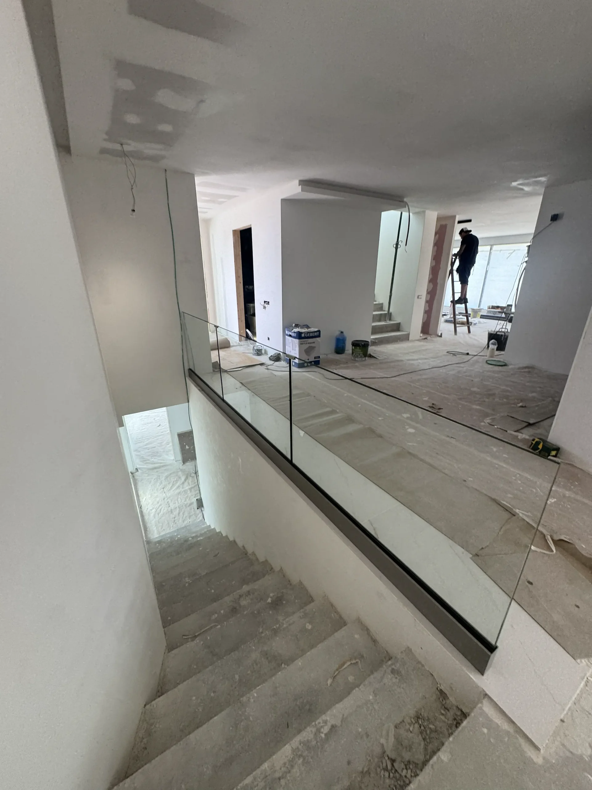 Drywall installation forming the planned interior layout