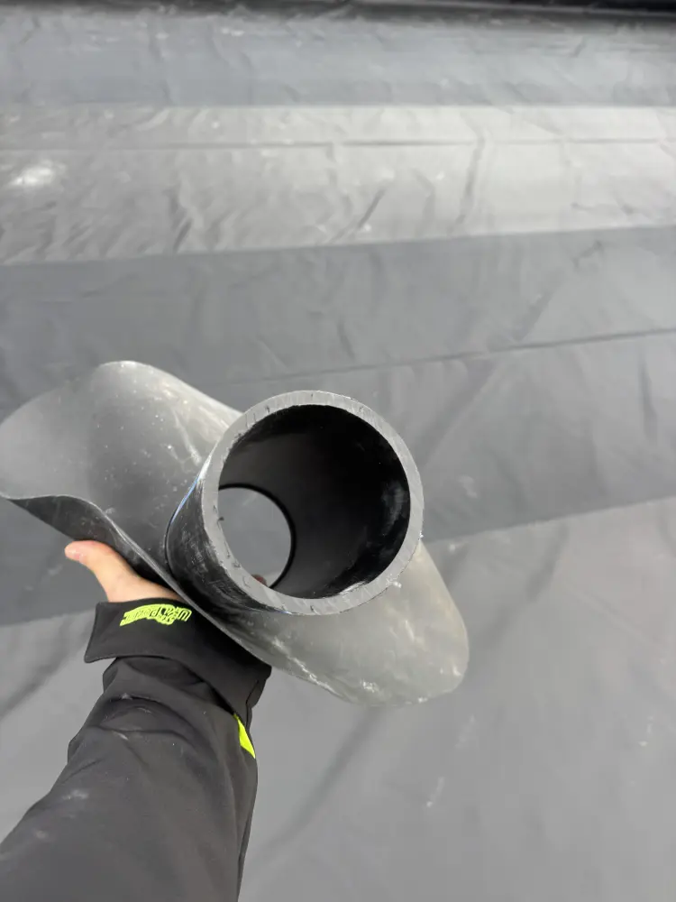 Roof waterproofing inspected during the work sequence