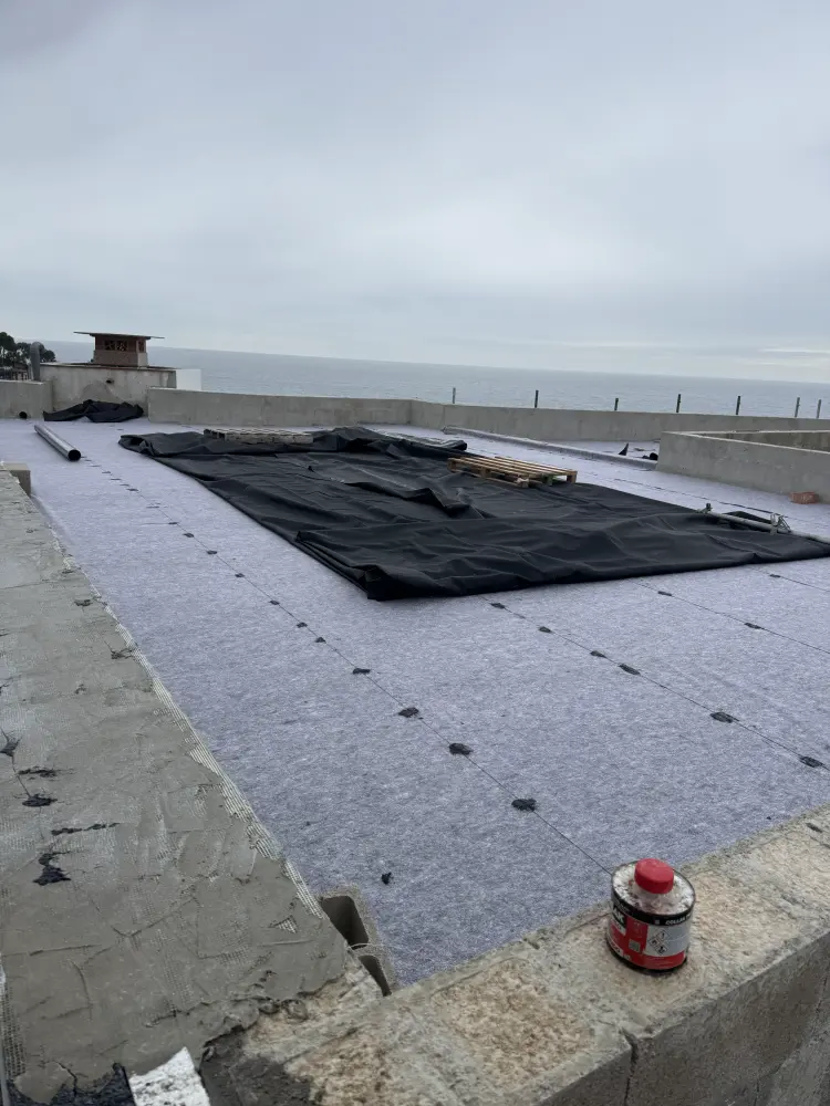 Architectural roof waterproofing construction detail